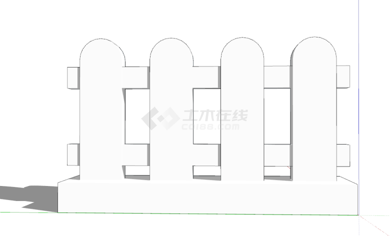 镂空条纹拼接的篱笆栅栏SU模型-图一