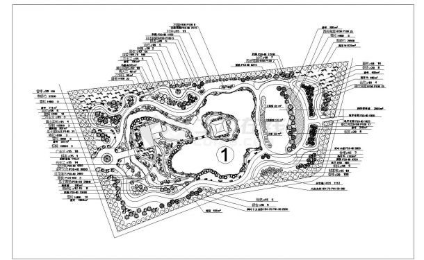 上海松江某公园规划种植设计CAD图-图一
