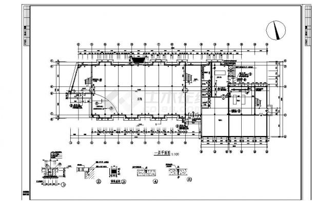 食堂综合楼CAD施工图-图一