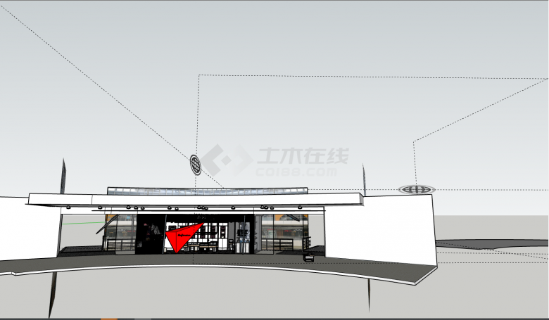 简约中式珠宝店设计su模型-图一