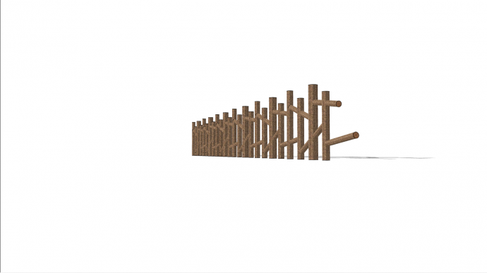 不规则形状篱笆栅栏su模型_图1