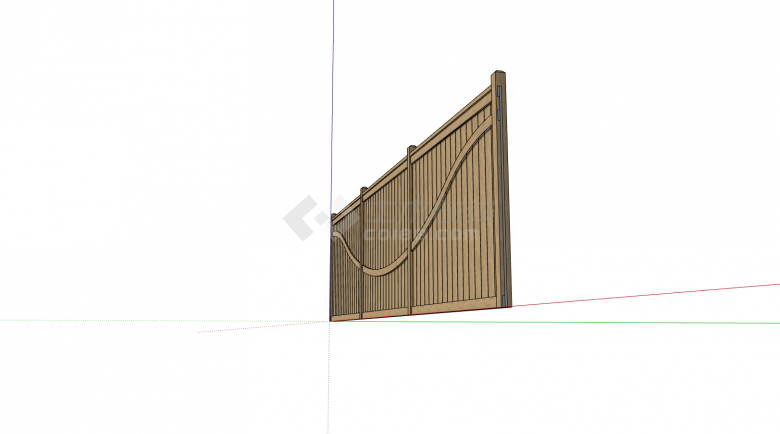 中式简易木质篱笆栅栏su模型-图一