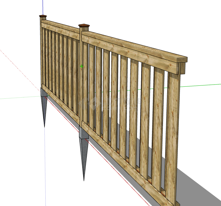 中式篱笆栅栏SU模型-图二