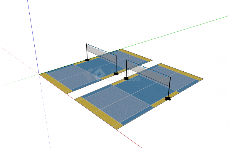 绚丽简约现代羽毛球场su模型-图二