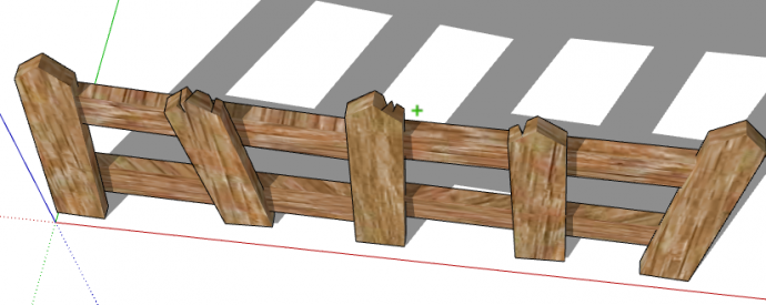 中式原木篱笆栅栏SU模型_图1