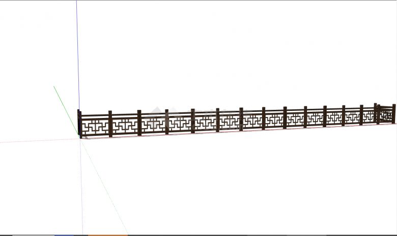 棕色的带镂空格的篱笆栅栏su模型-图一