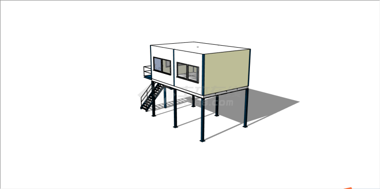 小型工地活动板房的SU模型-图二