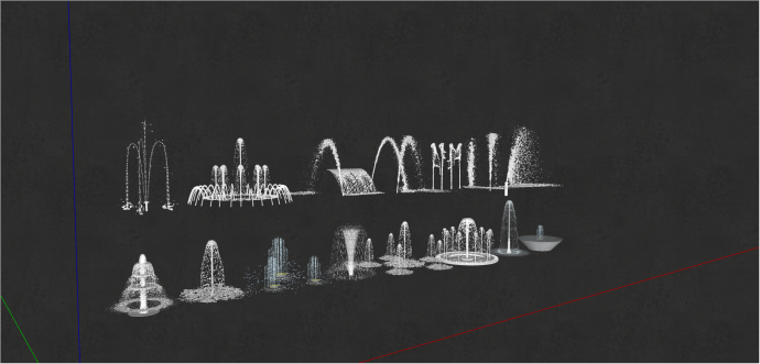 各式各样优美喷泉式水景的SU模型_图1