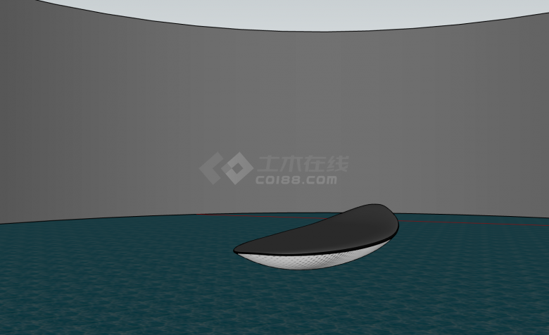 水中黑色面板滑板造型现代不锈钢雕塑su模型-图二