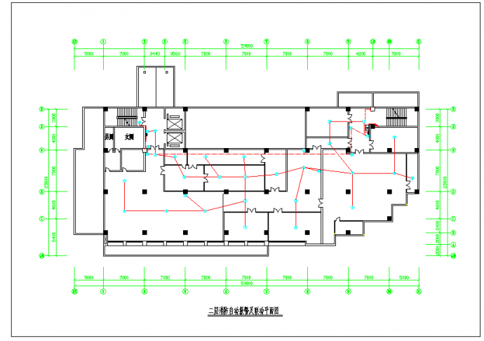 某地八层消防自动报警及联动平面图CAD图纸_图1