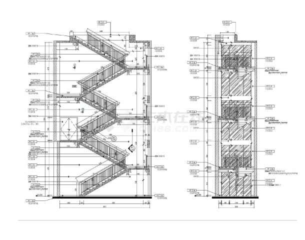 某某建筑楼梯间结构平面图CAD图-图二