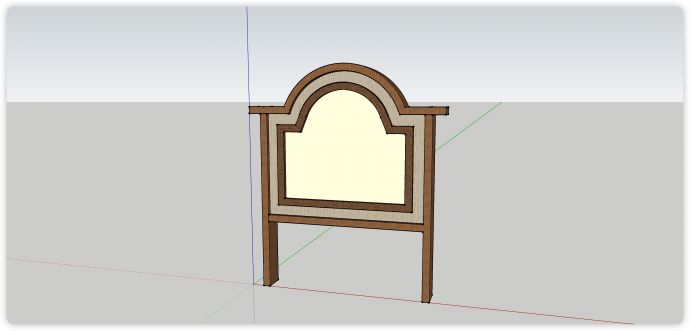 木边框双色边框入口标识su模型_图1