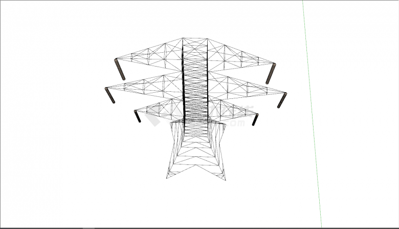 一个铁质塔式电线杆su模型-图一