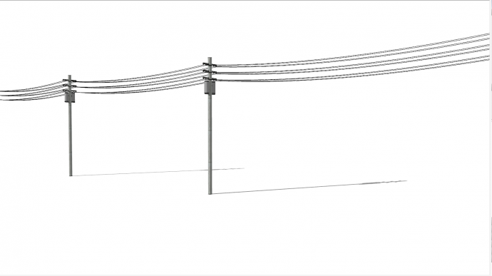 现代电线杆高压电塔输 电塔su模型_图1