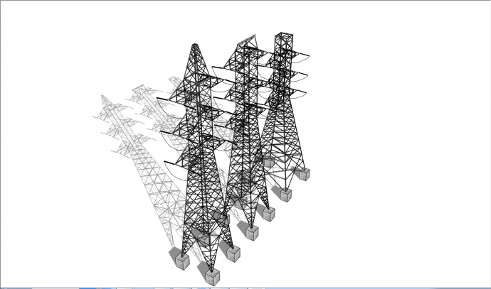 大型现代高压电塔 电线杆 su模型_图1