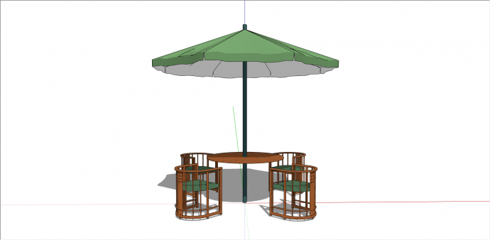 都市餐厅木制户外座椅su模型_图1