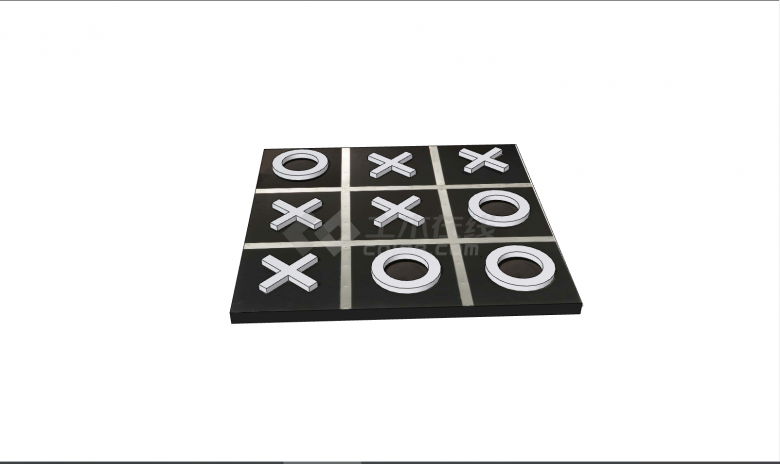 黑色的方形的带有符号标识的装饰品su模型-图二