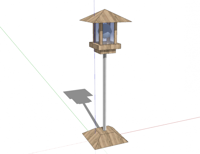 地中海式木质立式地灯su模型_图1