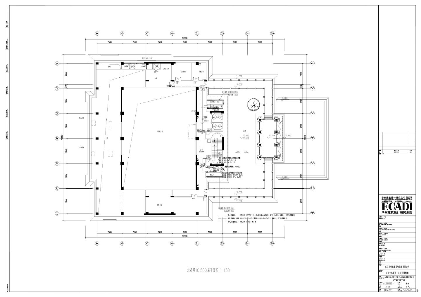 某某建筑六贤殿二夹层防火门监控-消防电源监控及电气火灾监控系统平面图CAD图