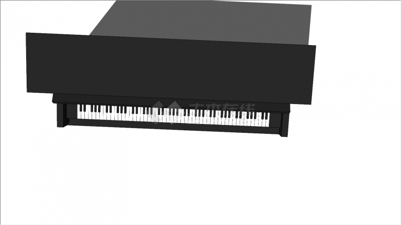 黑色大型钢琴娱乐设备su模型-图二