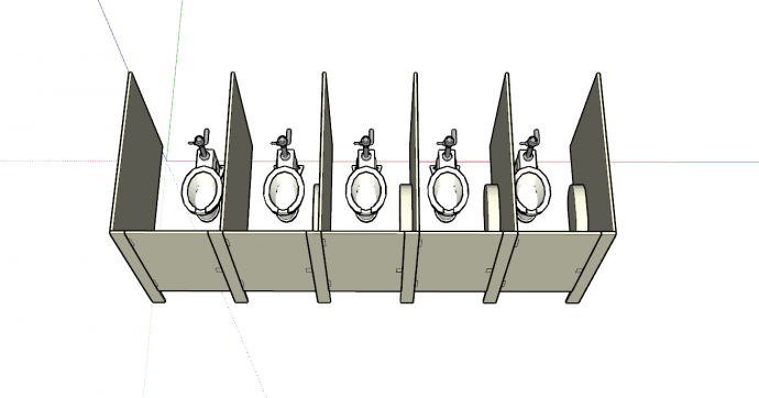公共卫生公厕隔断马桶组合su模型_图1