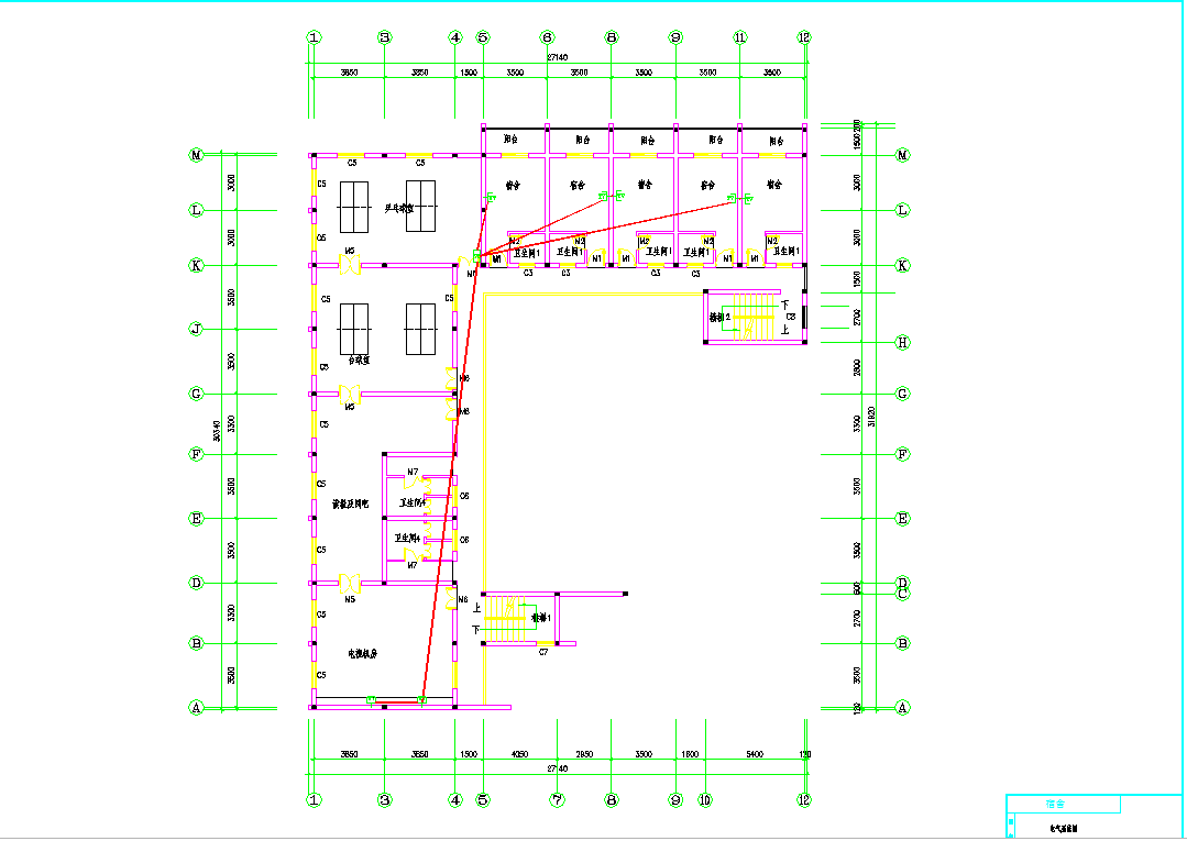 某地宿舍电气设计图CAD图纸