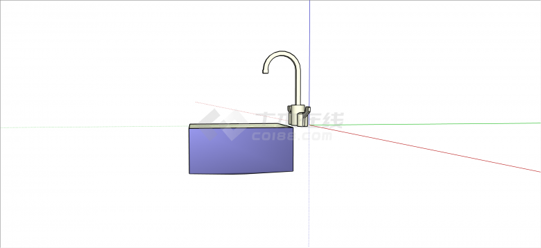 现代紫色小型洗手台典雅卫浴su模型-图二