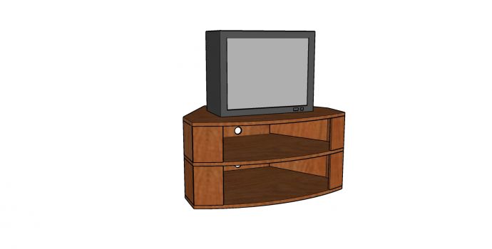 小型方形电视柜电视机TVsu模型_图1