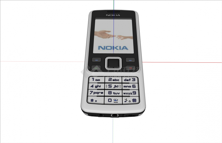 老式九键现代诺基亚手机su模型-图二