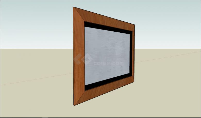 木质边框的简易式画框su模型-图一