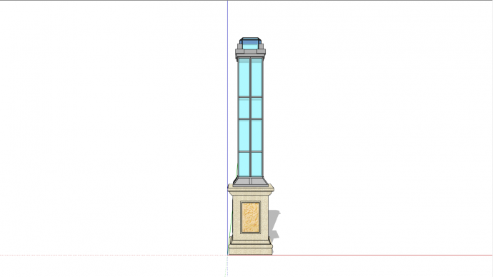 蓝色灯塔景观灯设计su模型_图1