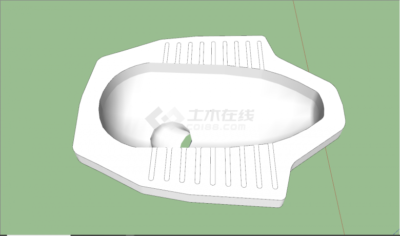 现代白色落地式蹲坑马桶su模型-图一