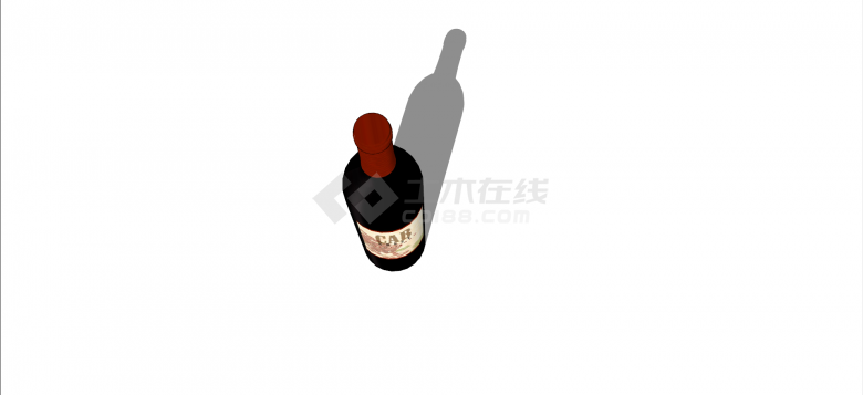 标签葡萄酒生活用品su模型-图一