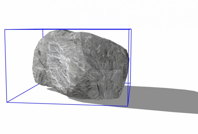 灰白相间斑纹假山置石su模型-图二
