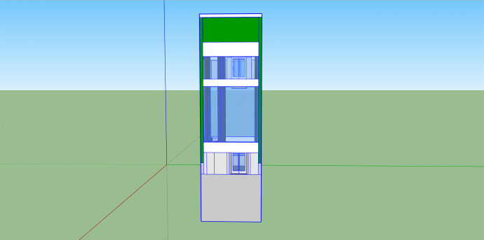 玻璃观光直升电梯 su模型_图1