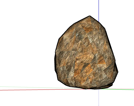 整体龟裂锈色假山置石 su模型-图二