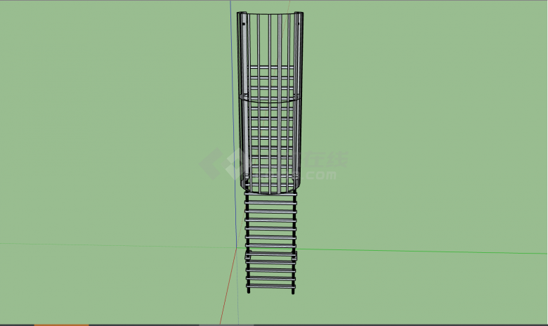 一款金属的可攀爬的楼梯su模型-图二