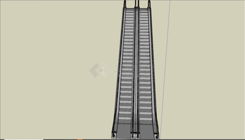 现代双向上下扶手电梯su模型-图二
