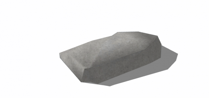 平整低矮灰色假山置石 su模型_图1