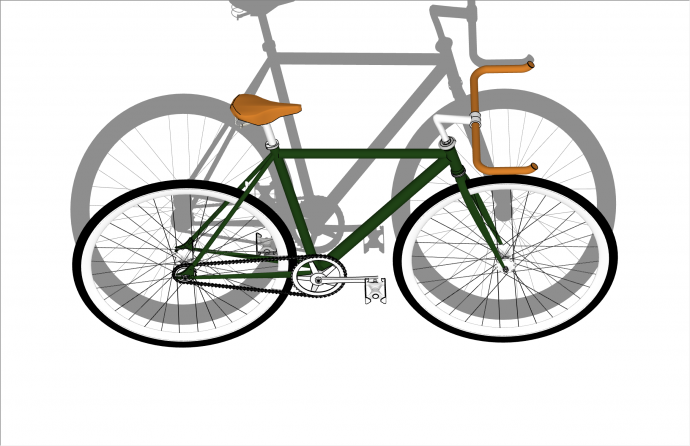 独特细轮现代风格自行车su模型_图1