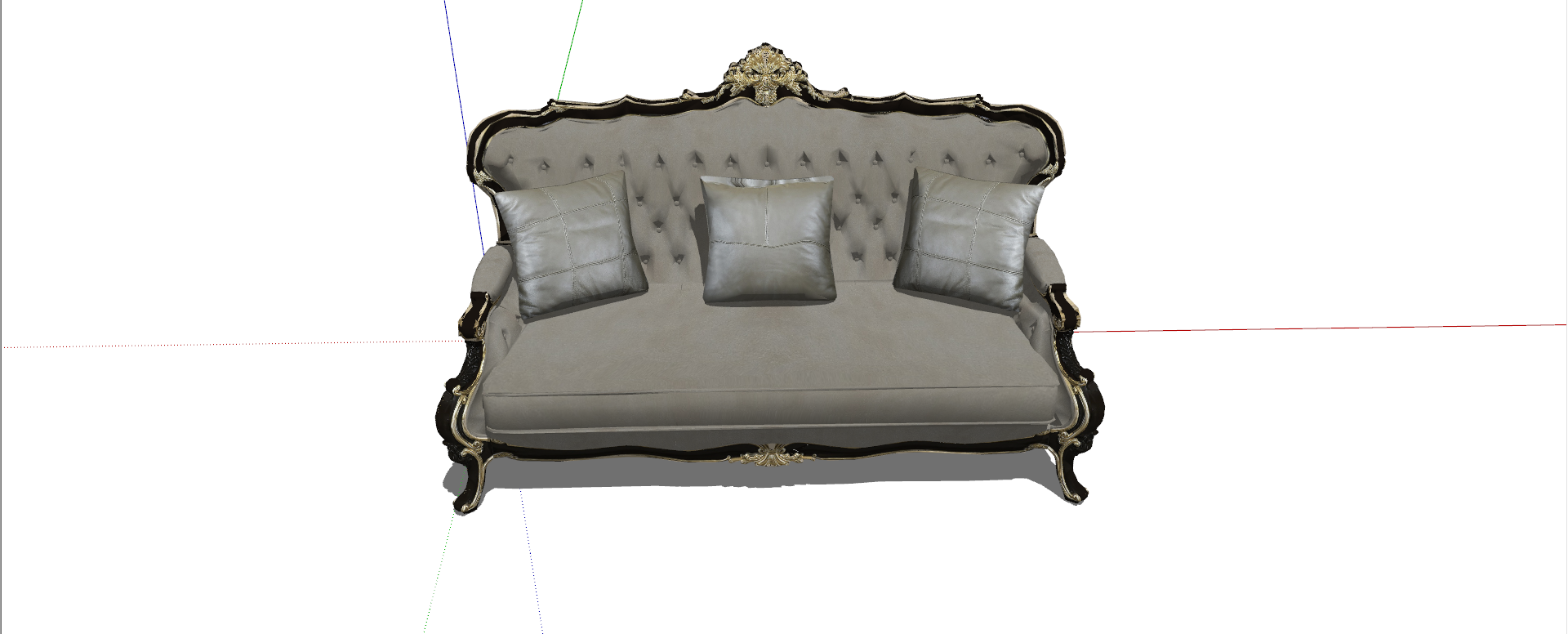 欧式古典布艺沙发su模型