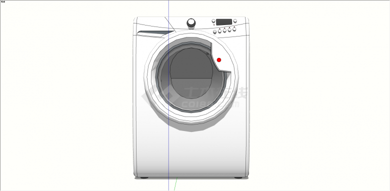 现代洗脱一体化洗衣机 su模型-图二
