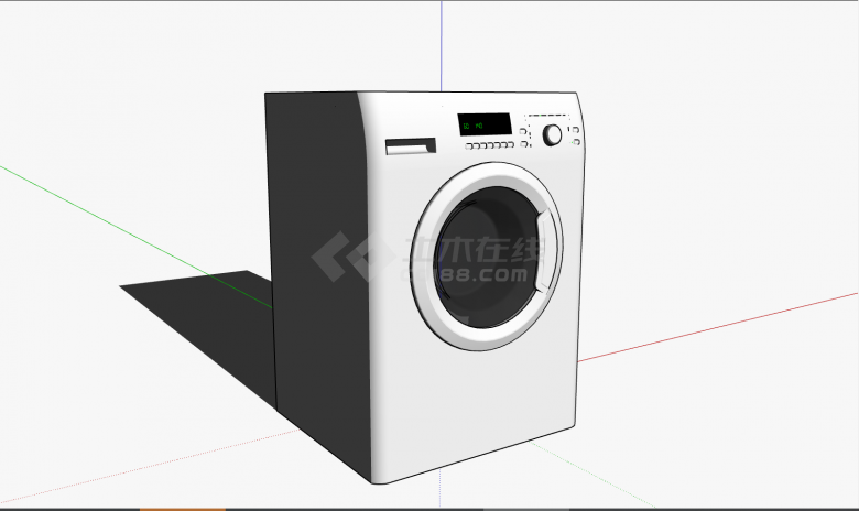 一款白色的全自动的洗衣机 su模型-图二