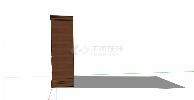 棕色的五层的木制的装饰柜su模型-图一