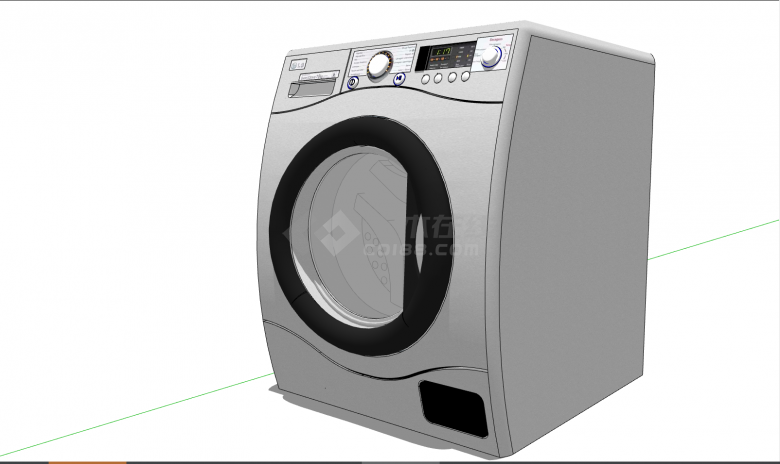 一款灰色的全自动洗衣机 su模型-图二