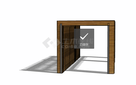 长方形现代木制新中式廊架SU-图一