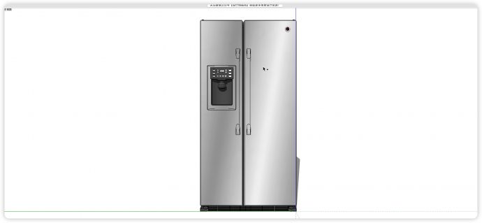 不锈钢对开门带制冰机冰箱su模型_图1