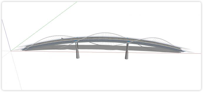 钢结构缠绕形围栏景观桥su模型_图1