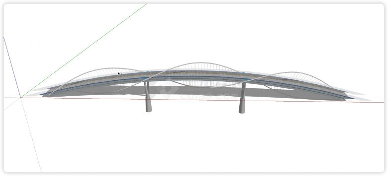 钢结构缠绕形围栏景观桥su模型-图一