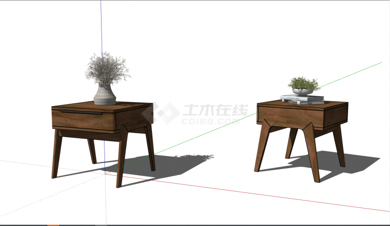 中式古典床头柜设计su模型-图二